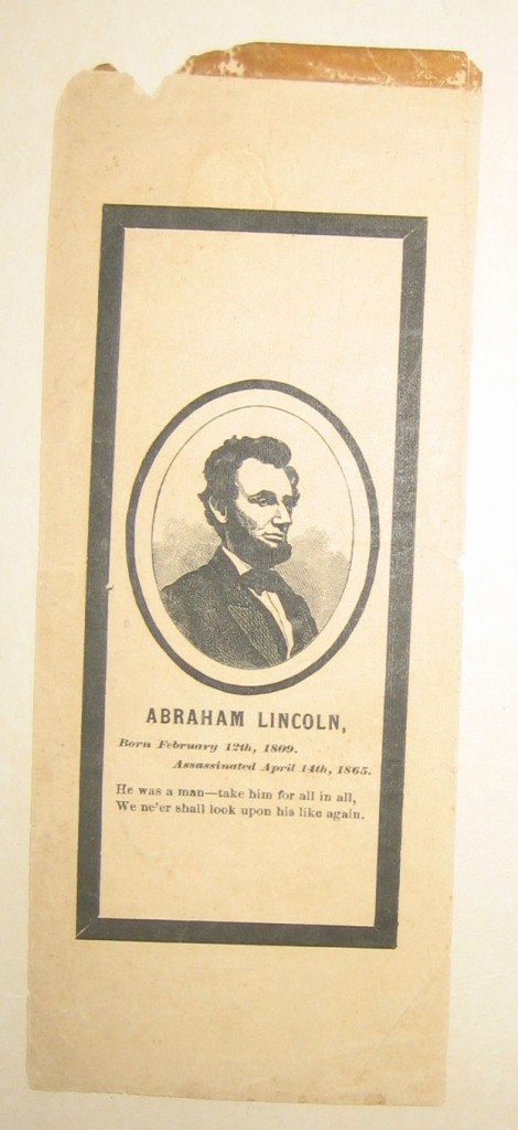 (LINCOLN, ABRAHAM.) Group of 15 ribbons, memorial cards, and ballots, most of them Lincoln-related.